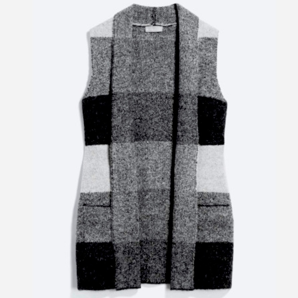 Evolution by Cyrus Striped Sleeveless Cardigan Size Small